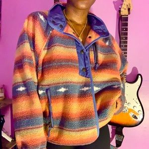 American Eagle Multi Colored Sherpa Fleece